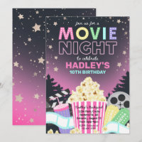 映画の夜の招待状 | 映画の誕生日招待状