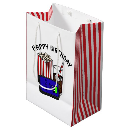 映画の夜の誕生パーティー   ミディアムペーパーバッグ (正面アングル)
