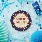 映画の夜の誕生パーティー – 花火ポップコーン ペーパープレート (パーティー)