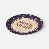 映画の夜の誕生パーティー – 花火ポップコーン ペーパープレート (アングル)