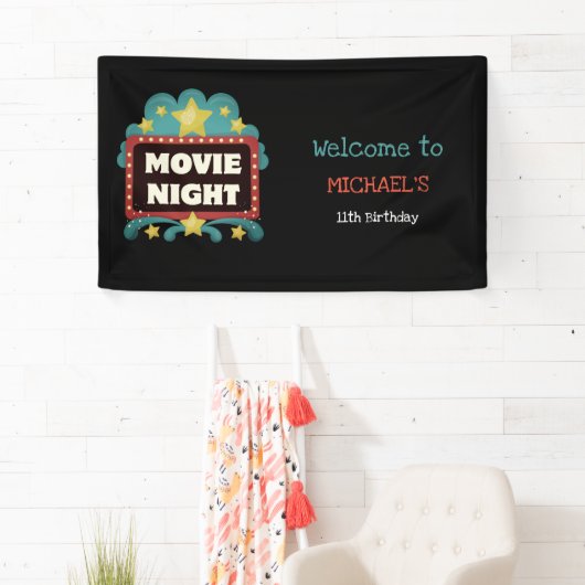 映画の夜の誕生日パーティシネマへようこそ 横断幕 (インサイチュ)