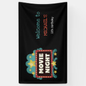 映画の夜の誕生日パーティシネマへようこそ 横断幕 (縦)