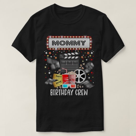 映画の夜の誕生日パーティパジャマスランバーポップコーン Tシャツ (デザイン正面)