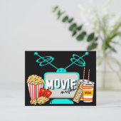 映画の夜の誕生日パーティーお祝い 招待状 (スタンド正面)