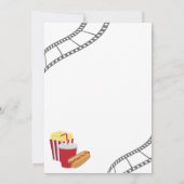 映画の夜の誕生日パーティーの招待シネマ 招待状 (裏面)