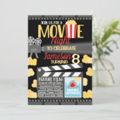 映画の夜の誕生日パーティーの招待招待状 招待状 (スタンド正面)