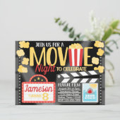 映画の夜の誕生日パーティーの招待招待状 招待状 (スタンド正面)