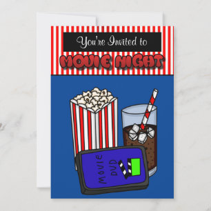 映画の夜の誕生日パーティーの招待状 招待状