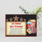 映画の夜の誕生日パーティーの招待 招待状 (スタンド正面)