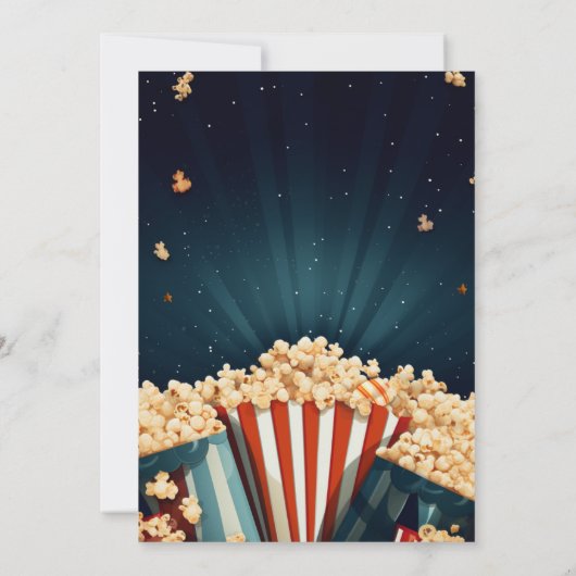 映画の夜の誕生日パーティーへの招待 招待状 (裏面)