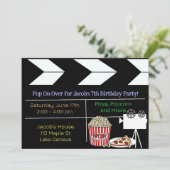 映画の夜の誕生日パーティーへの招待 招待状 (スタンド正面)