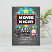 映画の夜の誕生日パーティーへの招待 招待状 (スタンド正面)