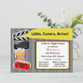映画の夜の誕生日パーティーへの招待 招待状 (スタンド正面)