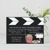 映画の夜の誕生日パーティーへの招待 招待状 (スタンド正面)