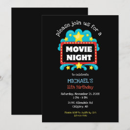 映画の夜の誕生日パーティーキッズかわいい映画 招待状