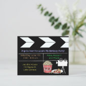 映画の夜の誕生日パーティー招待状 ポストカード (スタンド正面)