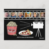 映画の夜の誕生日パーティー招待状 ポストカード (裏面)