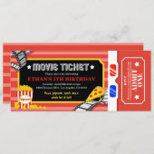 映画の夜の誕生日パーティー招待状 招待状 (正面/裏面)