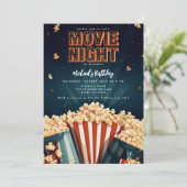 映画の夜の誕生日パーティー招待状 招待状 (スタンド正面)