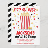 映画の夜の誕生日パーティー招待状 招待状 (正面/裏面)