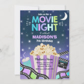 映画の夜の誕生日パーティー映画のスリーポコーン 招待状 (正面)