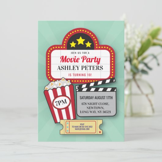 映画の夜の誕生日パーティー,アニーエイジシネマ映画 招待状 (スタンド正面)