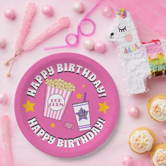 映画の夜の誕生日パーティー ペーパープレート (パーティー)