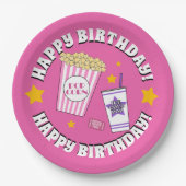 映画の夜の誕生日パーティー ペーパープレート (正面)