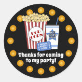 映画の夜の誕生日パーティー ラウンドシール (正面)