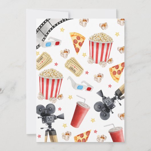 映画の夜の誕生日パーティー 招待状 (裏面)