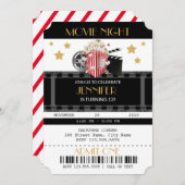 映画の夜の誕生日パーティー 招待状 (正面/裏面)