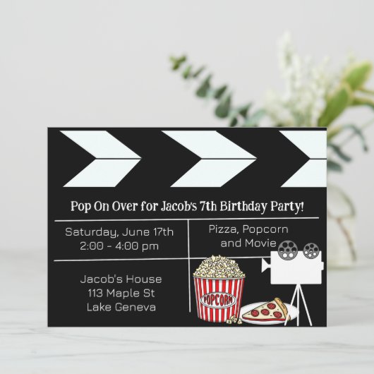 映画の夜の誕生日パーティー 招待状 (スタンド正面)