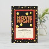 映画の夜の誕生日パーティー – Marquee Popcorn 招待状 (スタンド正面)