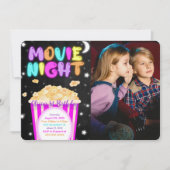 映画の夜の誕生日写真招待状 招待状 (正面)