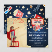 映画の夜の誕生日写真招待 招待状 (正面/裏面)