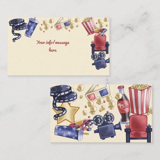 映画の夜の誕生日子供へ エンクロージャーカード (正面/裏面)