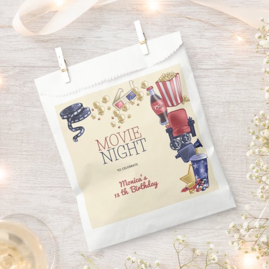 映画の夜の誕生日子供へ フェイバーバッグ (クリップ留めされた状態)