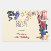 映画の夜の誕生日子供へ ラッピングペーパーシート (正面)