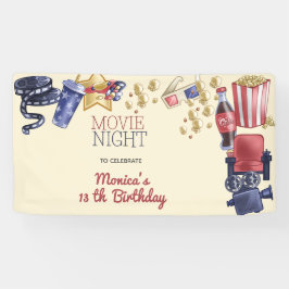 映画の夜の誕生日子供へ 横断幕