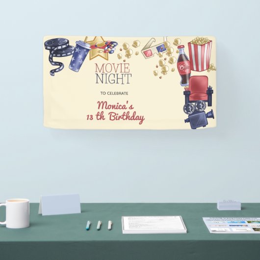 映画の夜の誕生日子供へ 横断幕 (トレードショー)