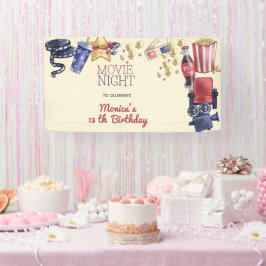 映画の夜の誕生日子供へ 横断幕