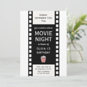 映画の夜の誕生日招待状 | フィルムストリップの子供たち 招待状 (スタンド正面)