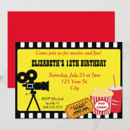 映画の夜の誕生日 招待状