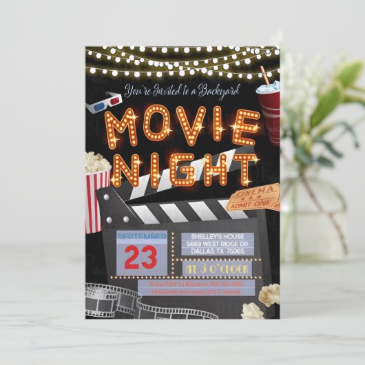 映画の夜の誕生祝い 招待状 (スタンド正面)