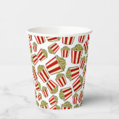 映画の夜の赤と黄色のポップコーンのアイコン 紙コップ (左)