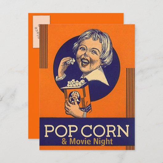 映画の夜はがき招待状のポストカード招待状 インビテーションポストカード (正面/裏面)