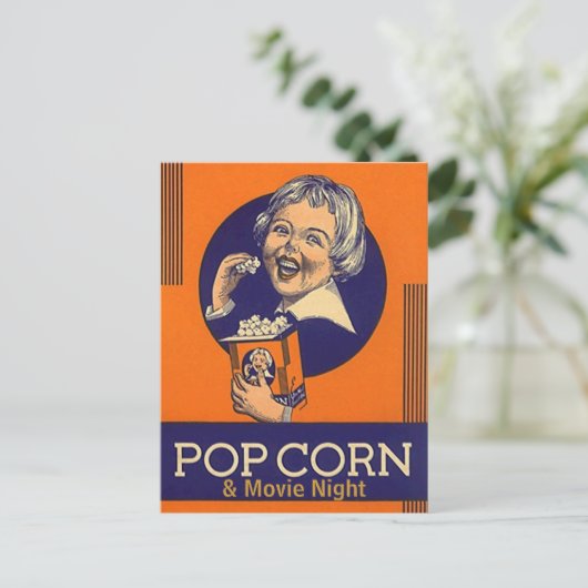 映画の夜はがき招待状のポストカード招待状 インビテーションポストカード (スタンド正面)