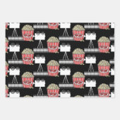 映画の夜をテーマにした誕生日 ラッピングペーパーシート (正面3)