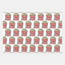 映画の夜をテーマにした誕生日 ラッピングペーパーシート