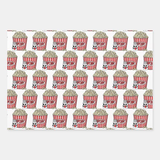 映画の夜をテーマにした誕生日 ラッピングペーパーシート (正面)